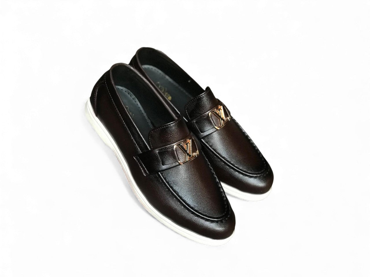 Men’s Loafers  – Casual Comfort Slip-On Shoes (Brown Synthetic)